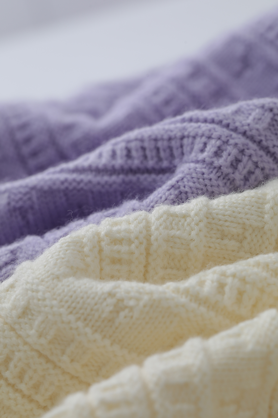 Crew Neck Textured Knit Sweater