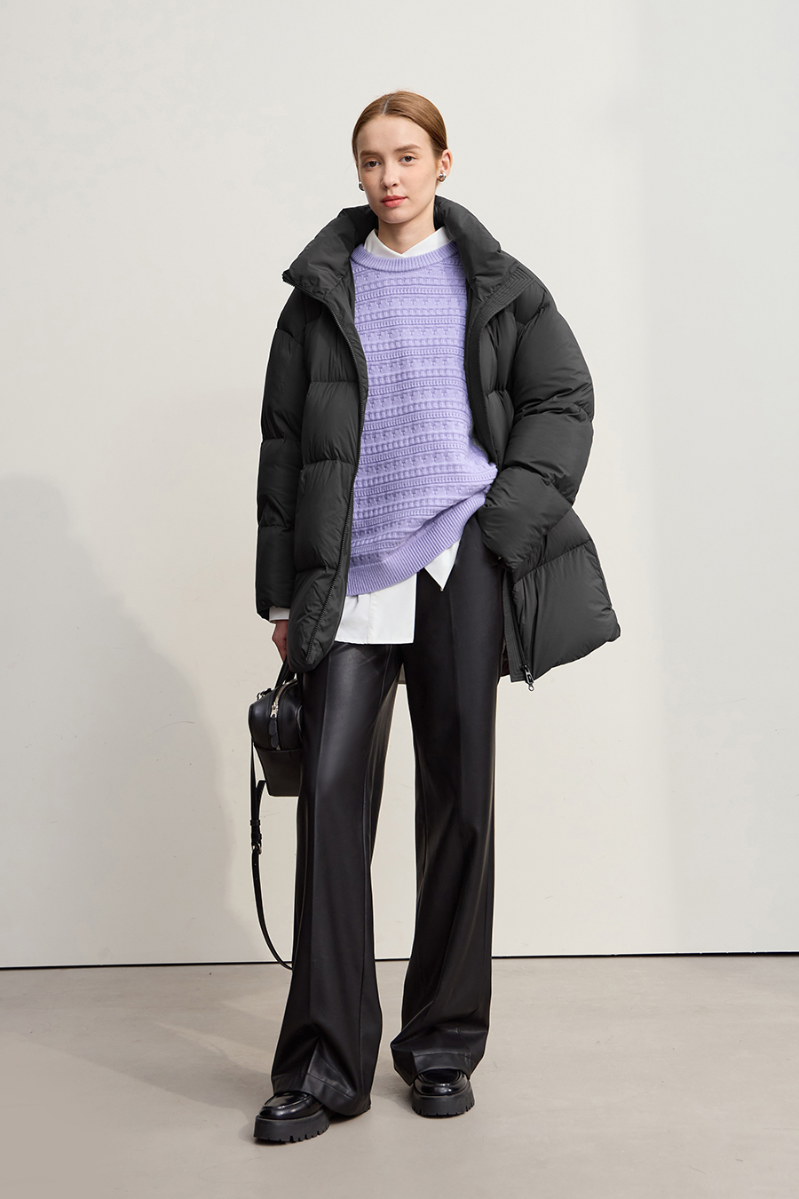 Crew Neck Textured Knit Sweater