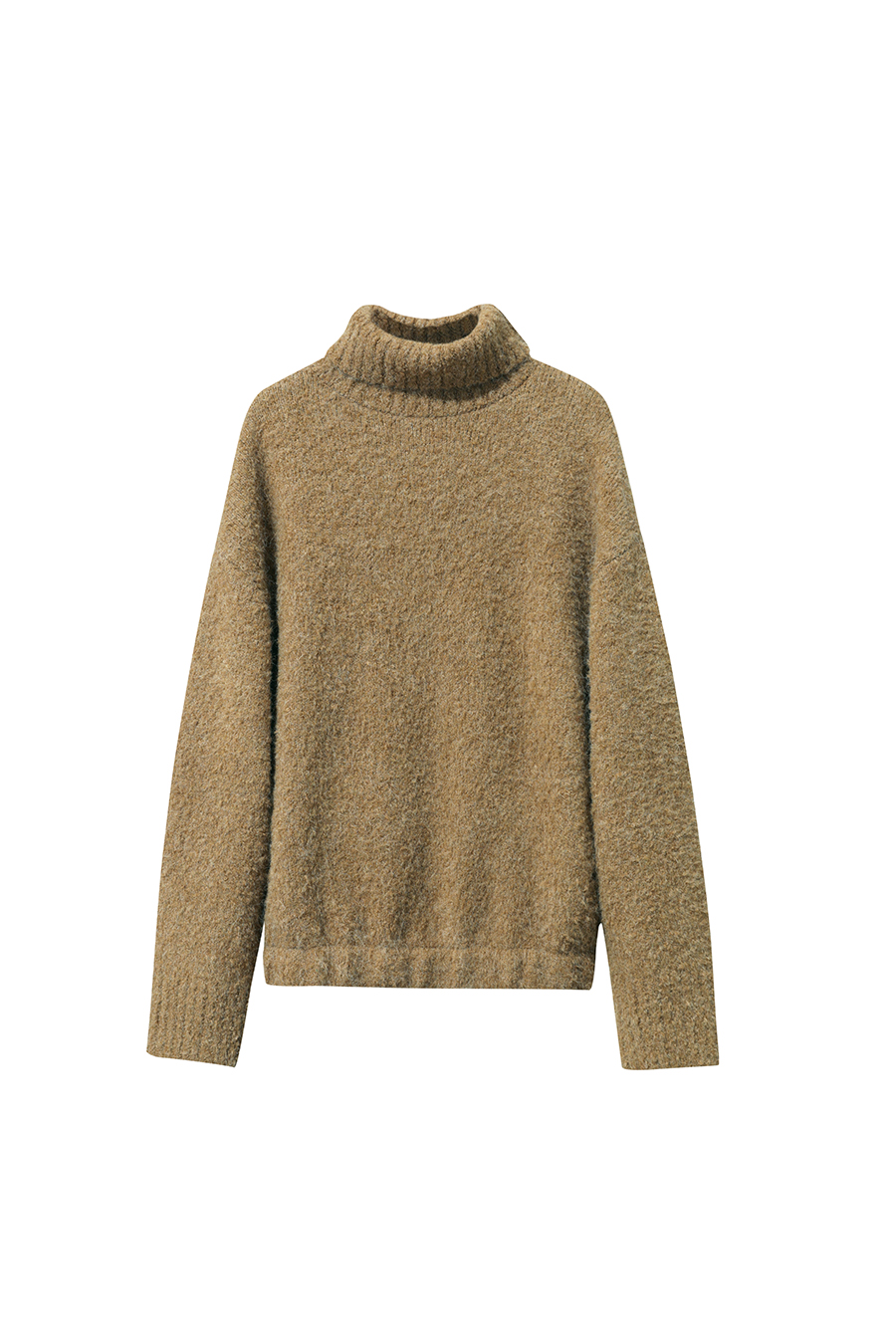Bouclé Yarn Turtleneck Sweater