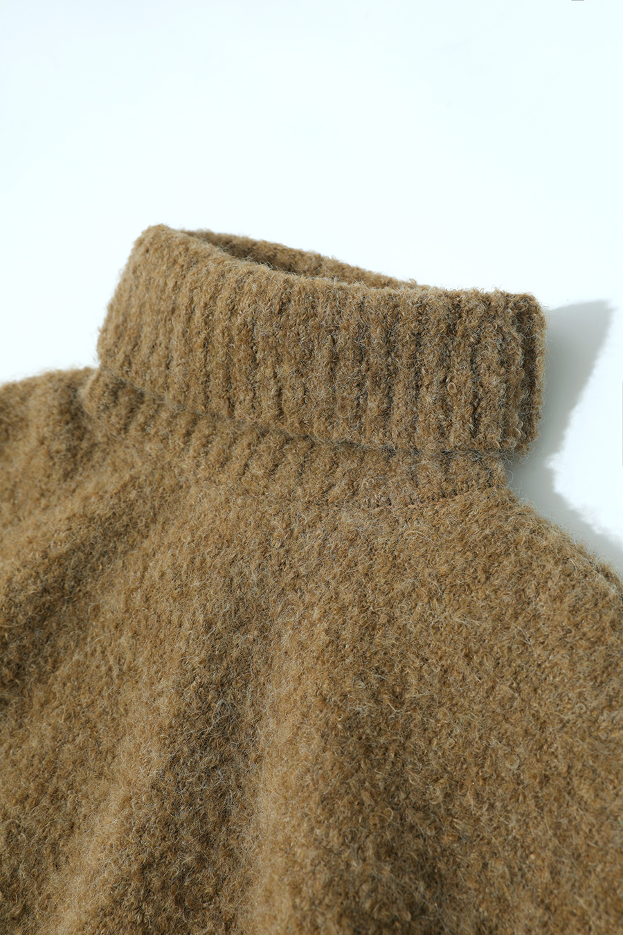 Bouclé Yarn Turtleneck Sweater