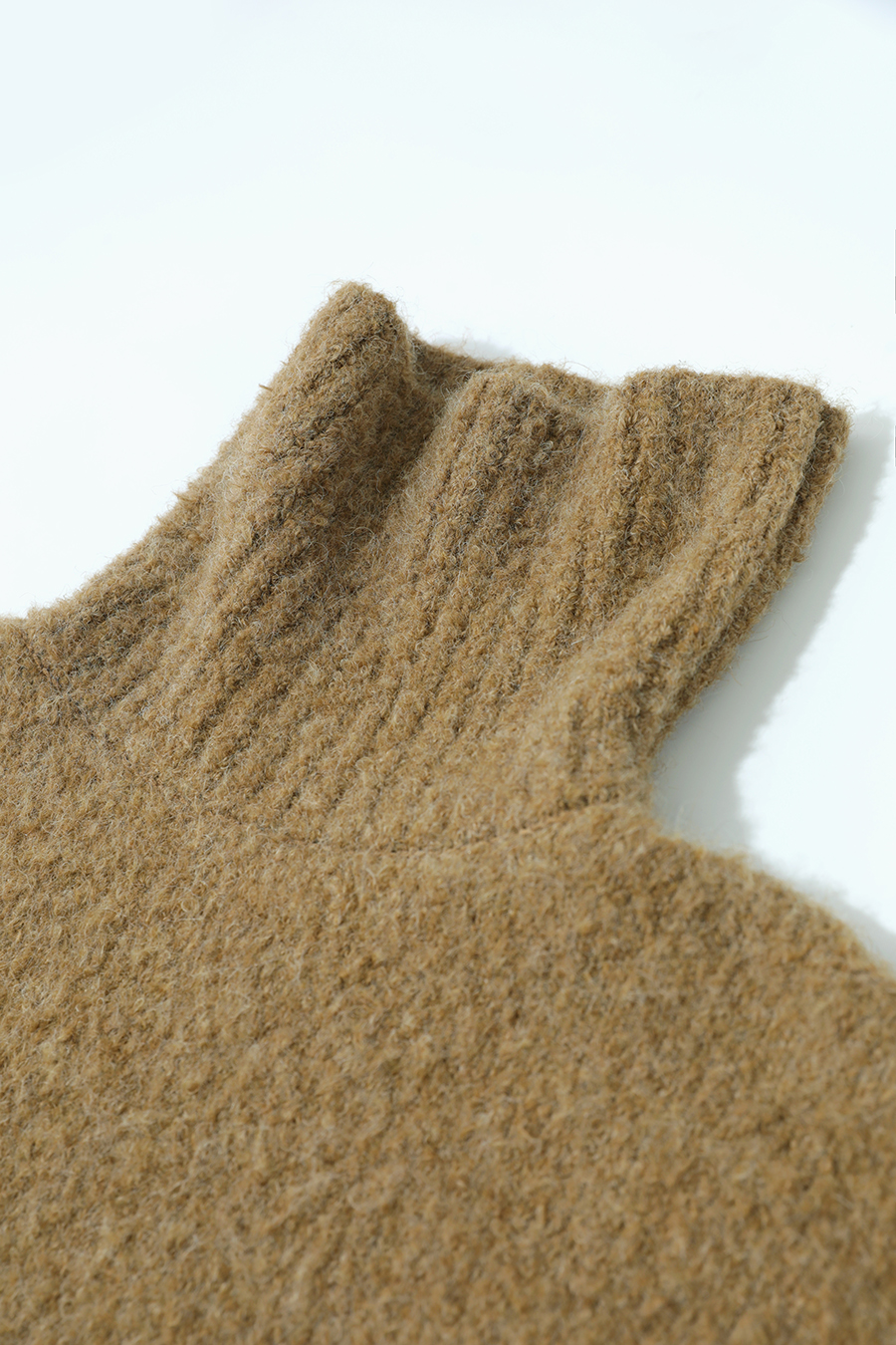 Bouclé Yarn Turtleneck Sweater