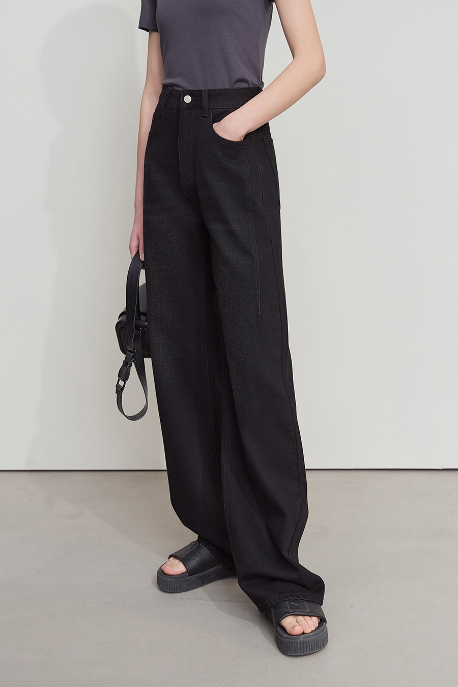 Retro Wide - leg Denim Long Pants|AMII-AMII.com