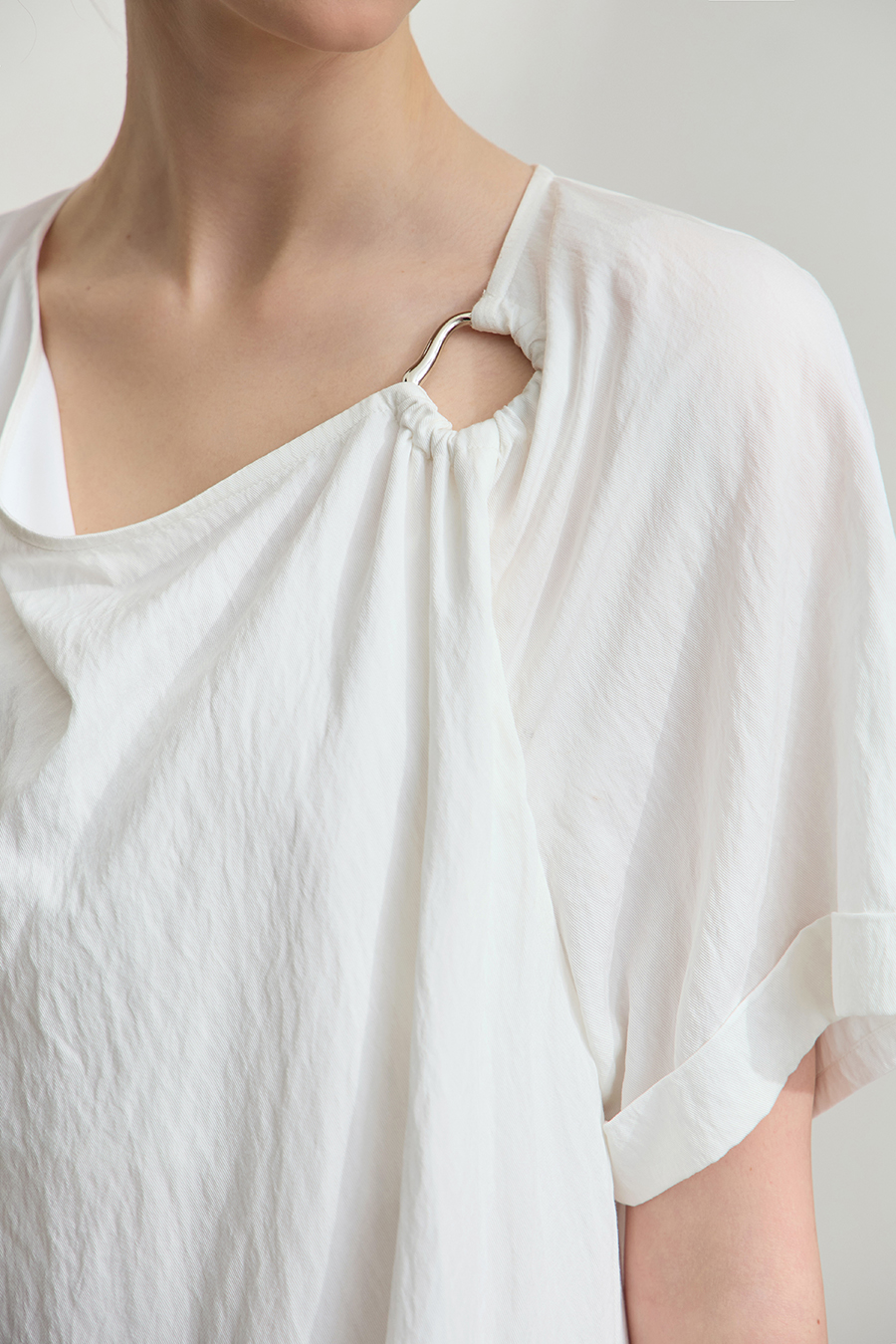 Draped Neck Raglan Dress