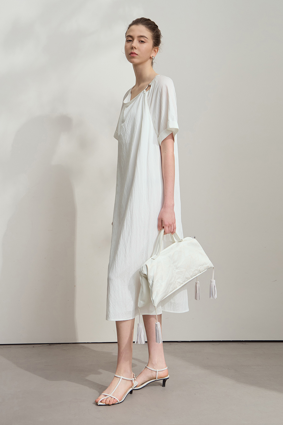 Draped Neck Raglan Dress