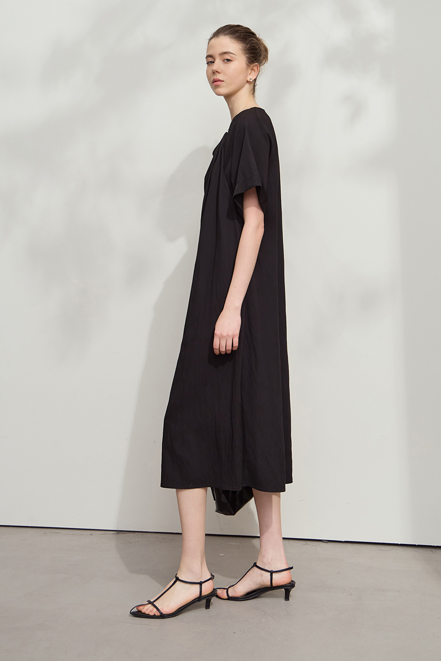 Draped Neck Raglan Dress