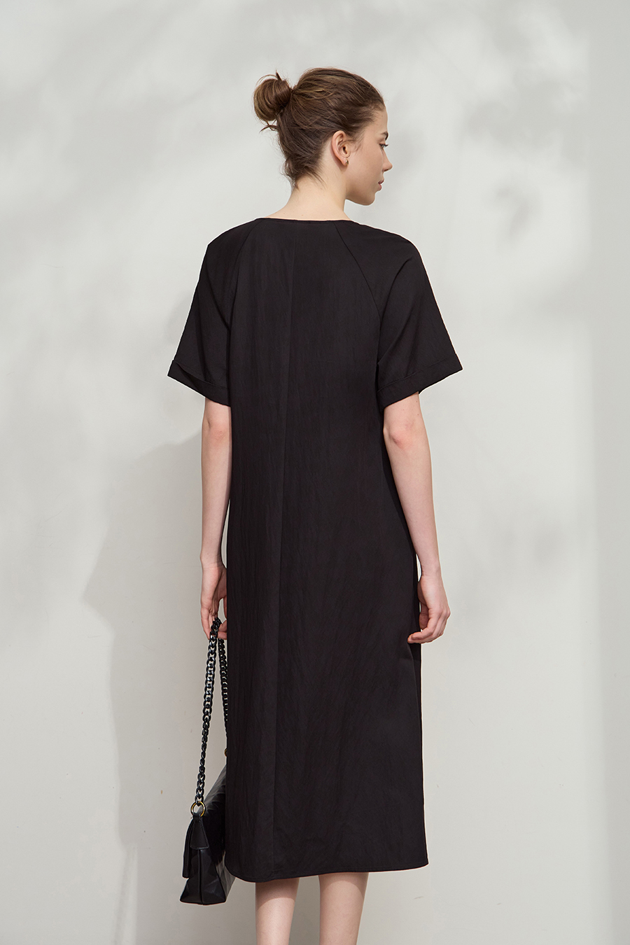 Draped Neck Raglan Dress