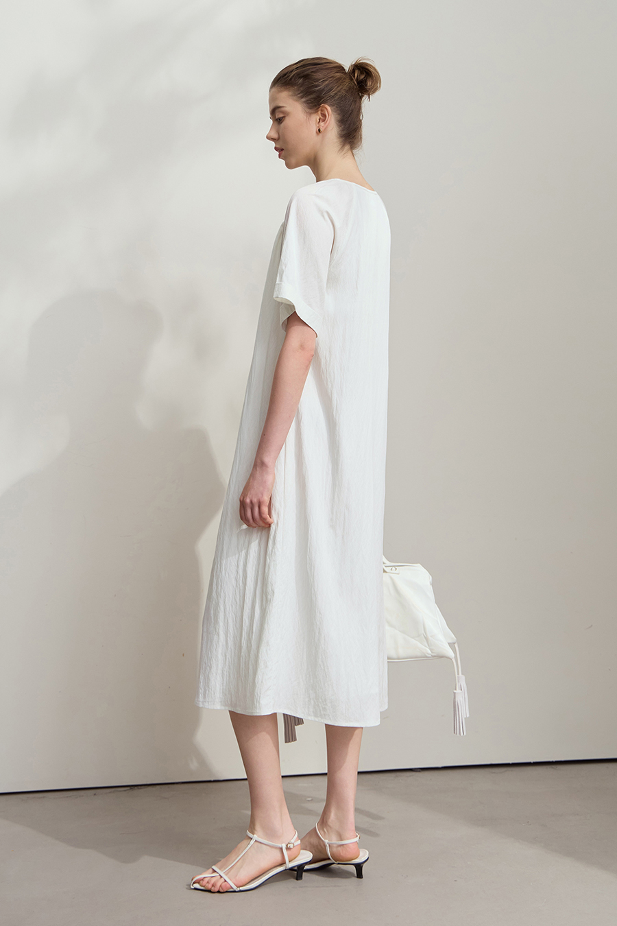 Draped Neck Raglan Dress