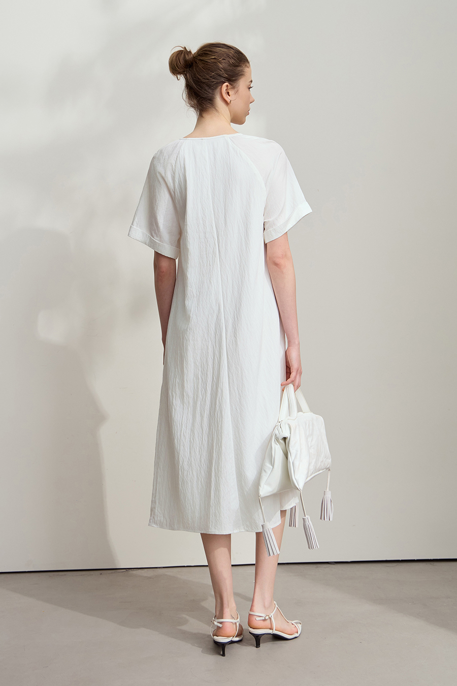 Draped Neck Raglan Dress