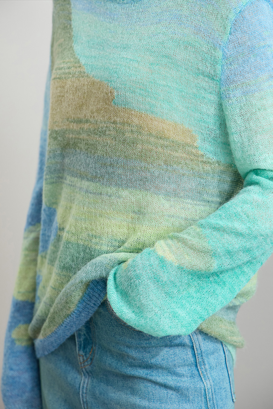 Gradient Color - block Knitted Sweater|AMII-AMII.com