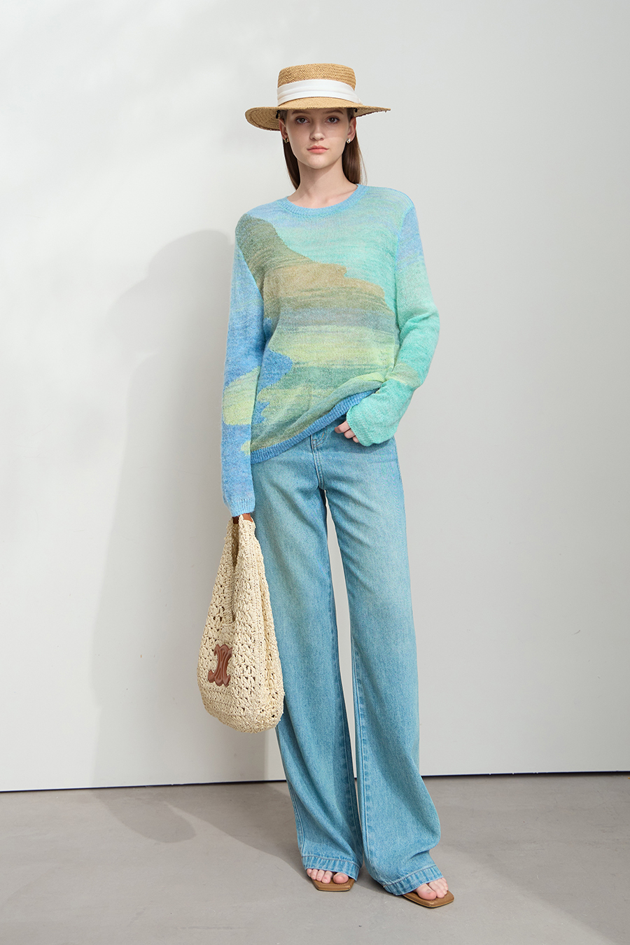 Gradient Color - block Knitted Sweater|AMII-AMII.com