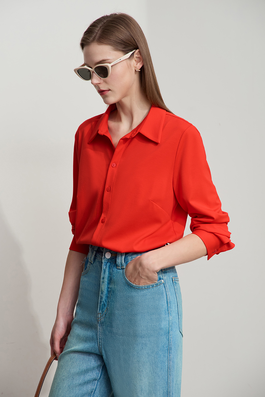 Elastic Knitted Lapel Shirt|AMII-AMII.com