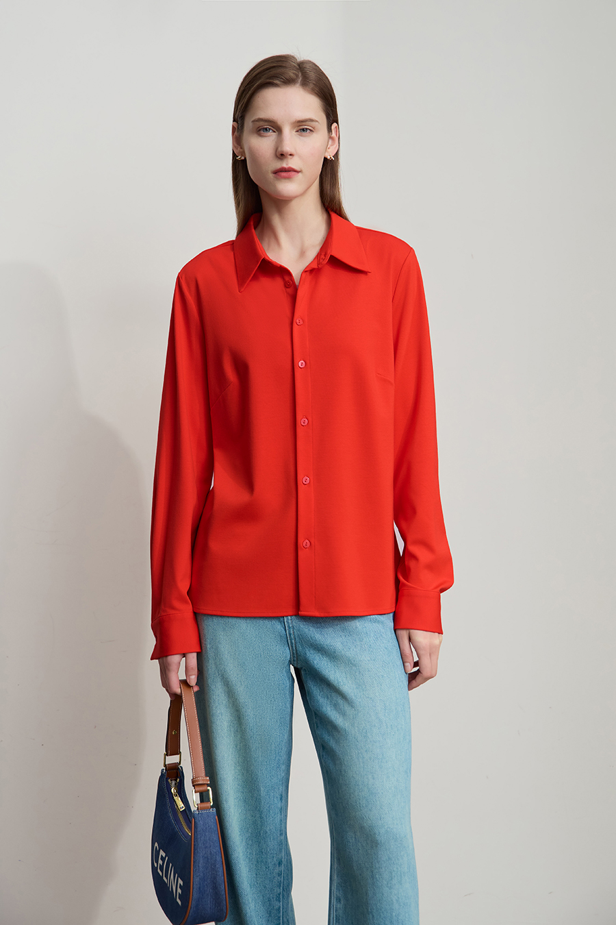 Elastic Knitted Lapel Shirt|AMII-AMII.com