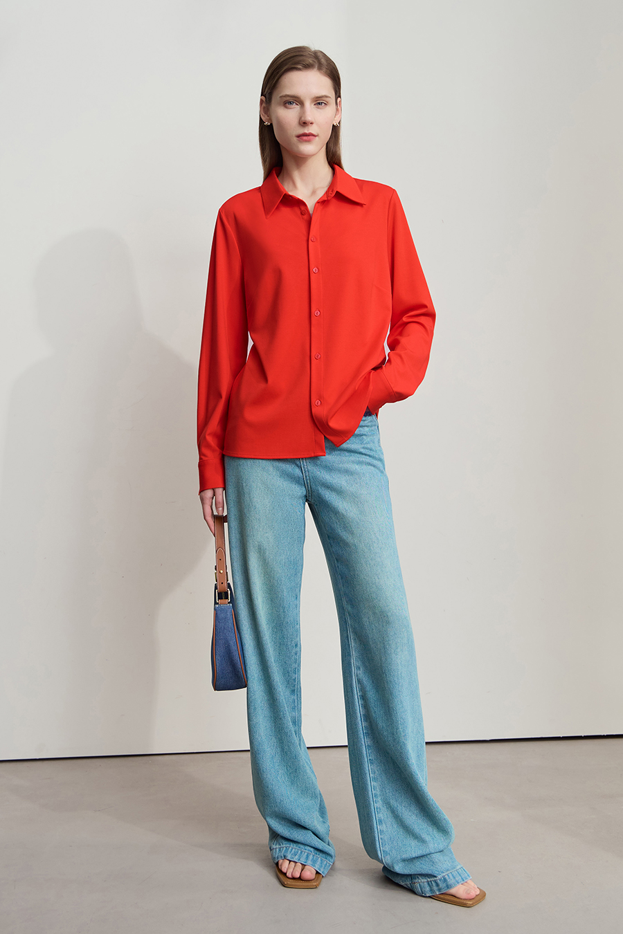 Elastic Knitted Lapel Shirt|AMII-AMII.com