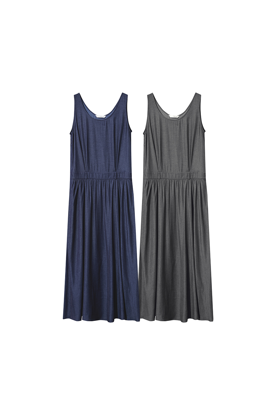 U-neck Gathered Dress