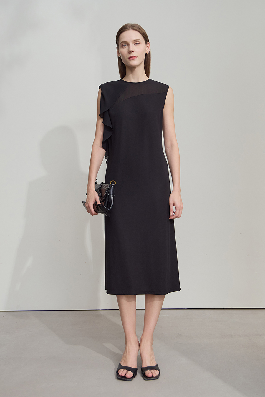 Ruffled Sleeveless Dress