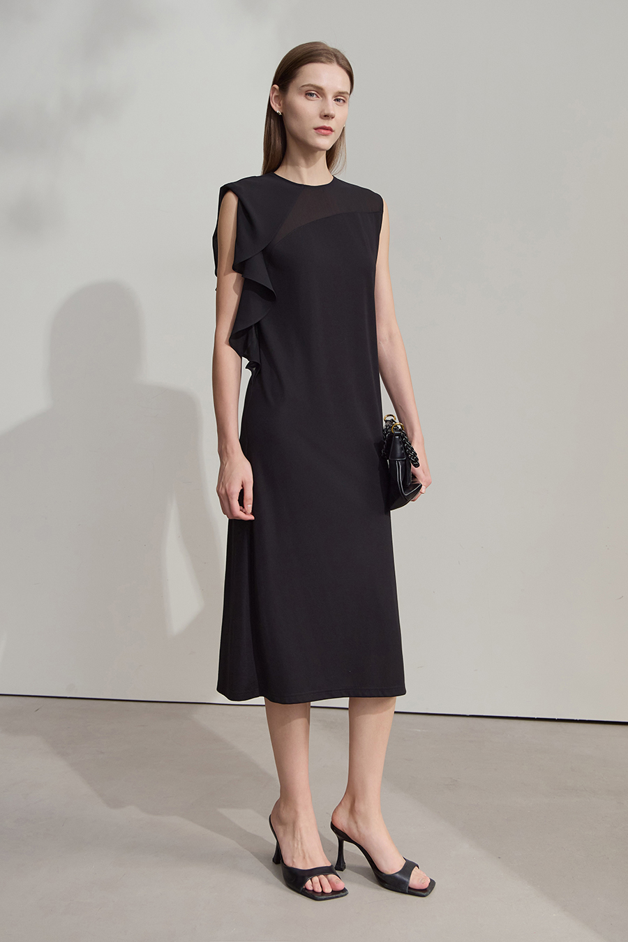 Ruffled Sleeveless Dress