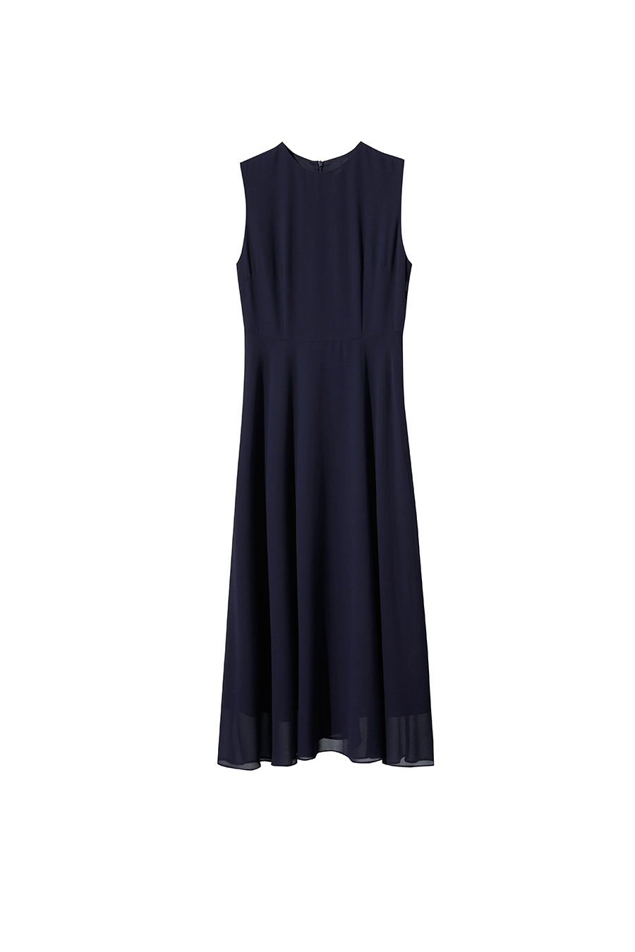Crew Neck Sleeveless Chiffon Dress