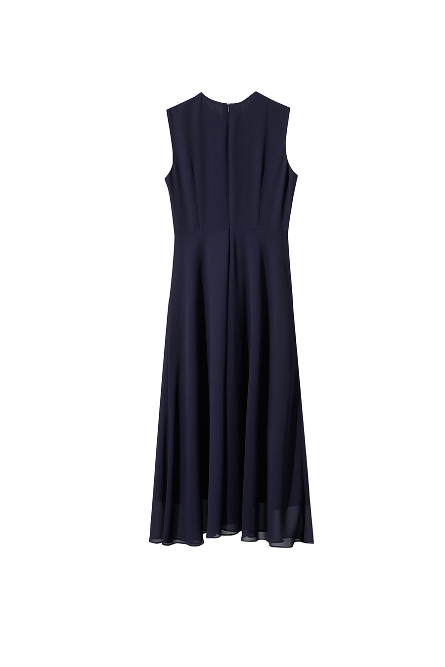 Crew Neck Sleeveless Chiffon Dress