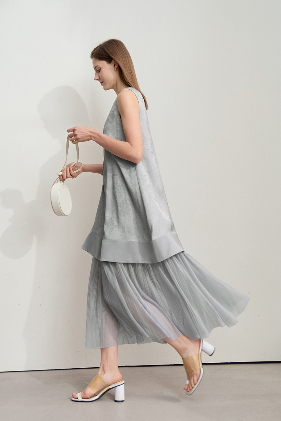 Mesh Jacquard Splicing Dress