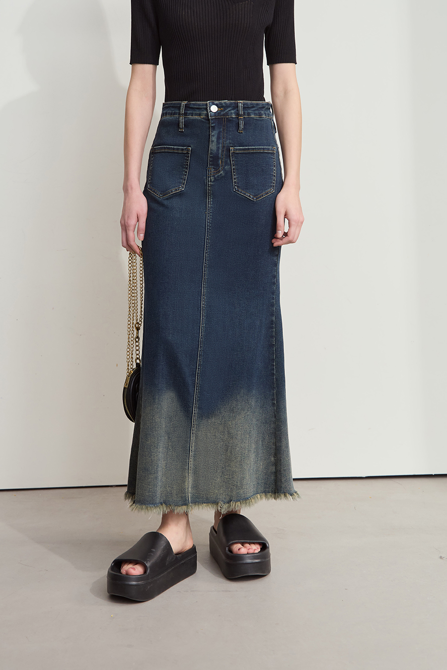 Ombre Denim Skirt