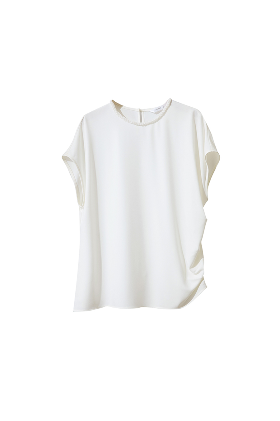 Drop Shoulder Short Sleeve Chiffon Top