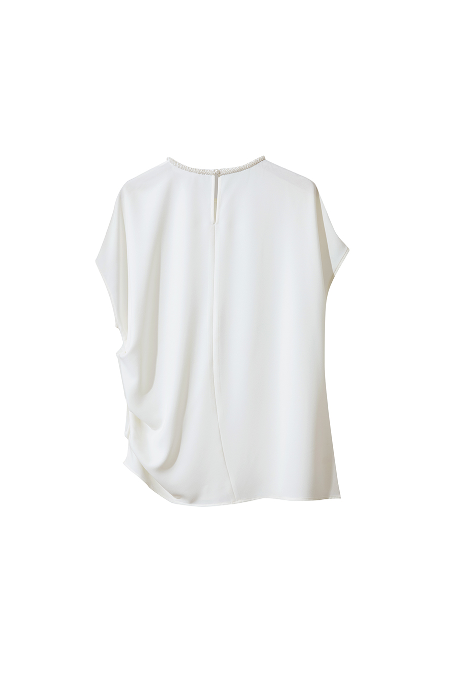 Drop Shoulder Short Sleeve Chiffon Top