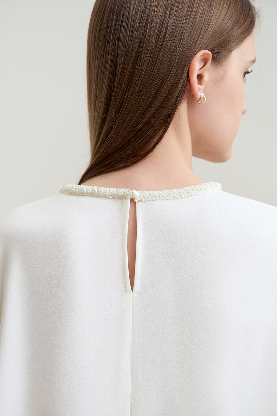 Drop Shoulder Short Sleeve Chiffon Top