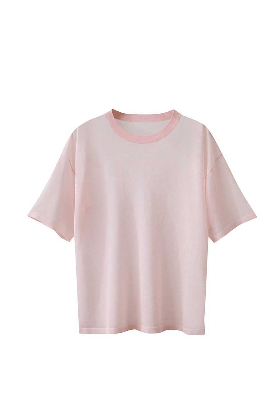Crew neck Lyocell blend knit sweater|AMII