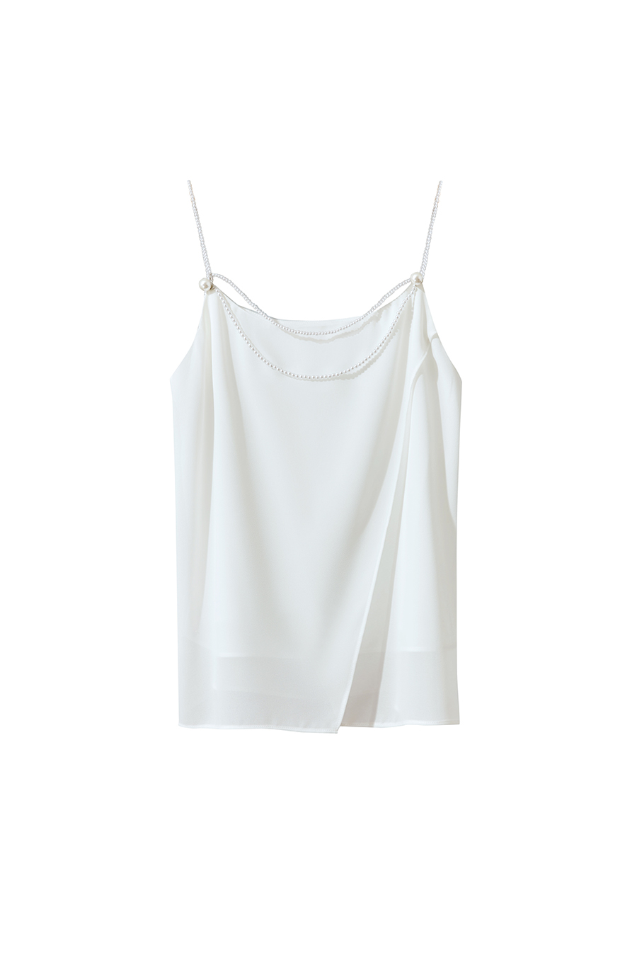Pearl chiffon beaded-strap camisole|AMII