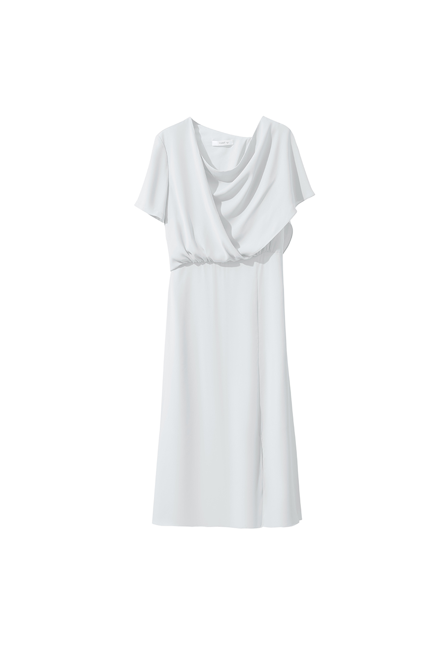Cowl neck fitted chiffon dress|AMII