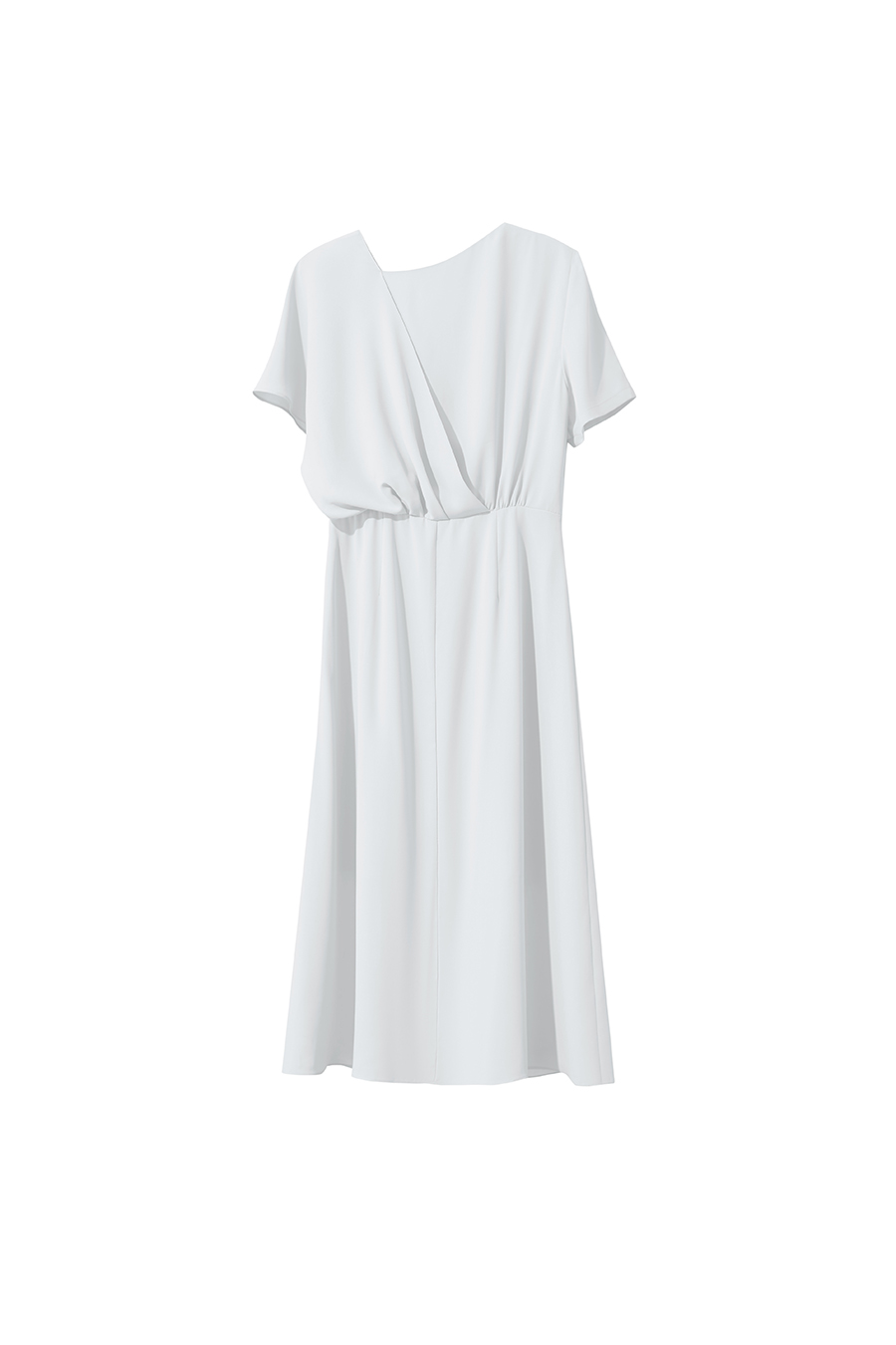 Cowl neck fitted chiffon dress|AMII