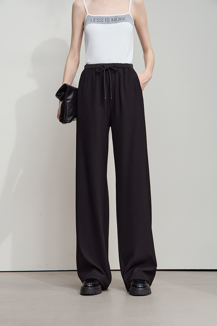 Belted Wide - leg Casual Long Pants|AMII-AMII.com