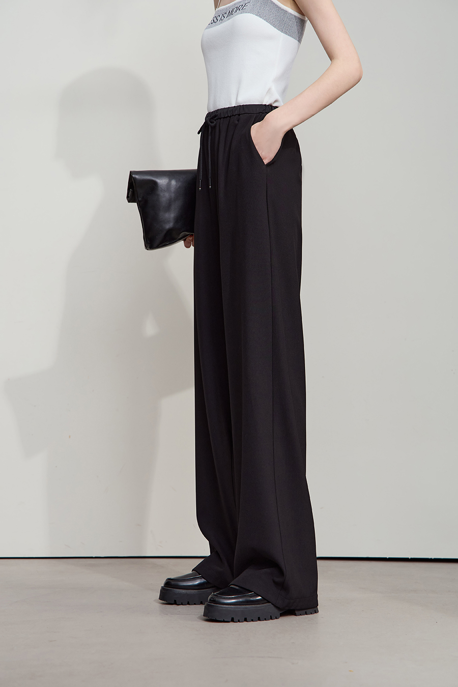 Belted Wide - leg Casual Long Pants|AMII-AMII.com