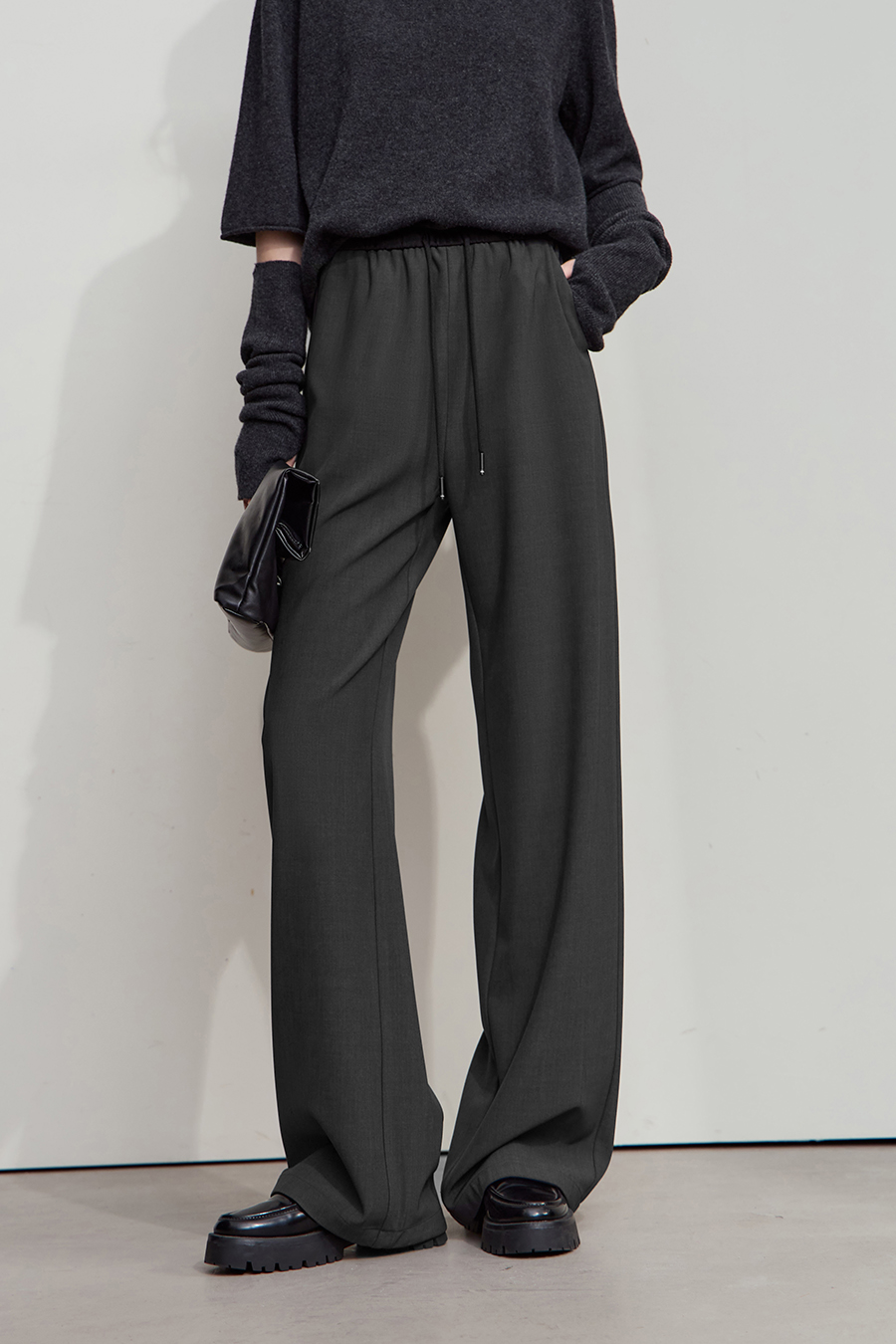 Belted Wide - leg Casual Long Pants|AMII-AMII.com