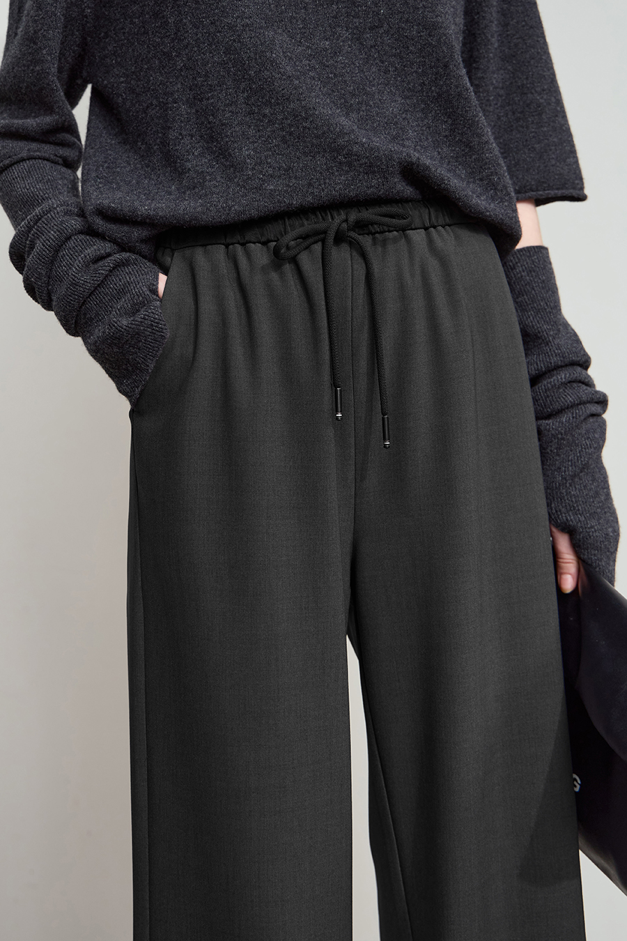 Belted Wide - leg Casual Long Pants|AMII-AMII.com