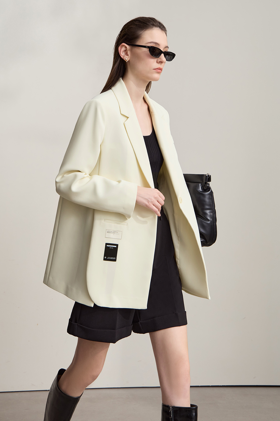 Notch Lapel Padded Shoulder Suit|AMII-AMII.com