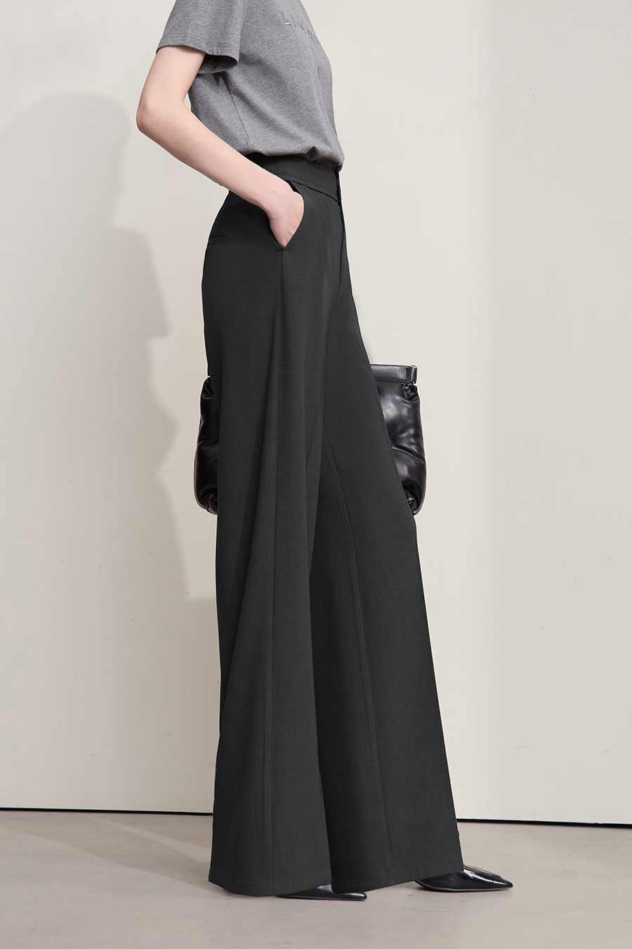 Twill Wide-Leg Casual Pants|AMII-AMII.com