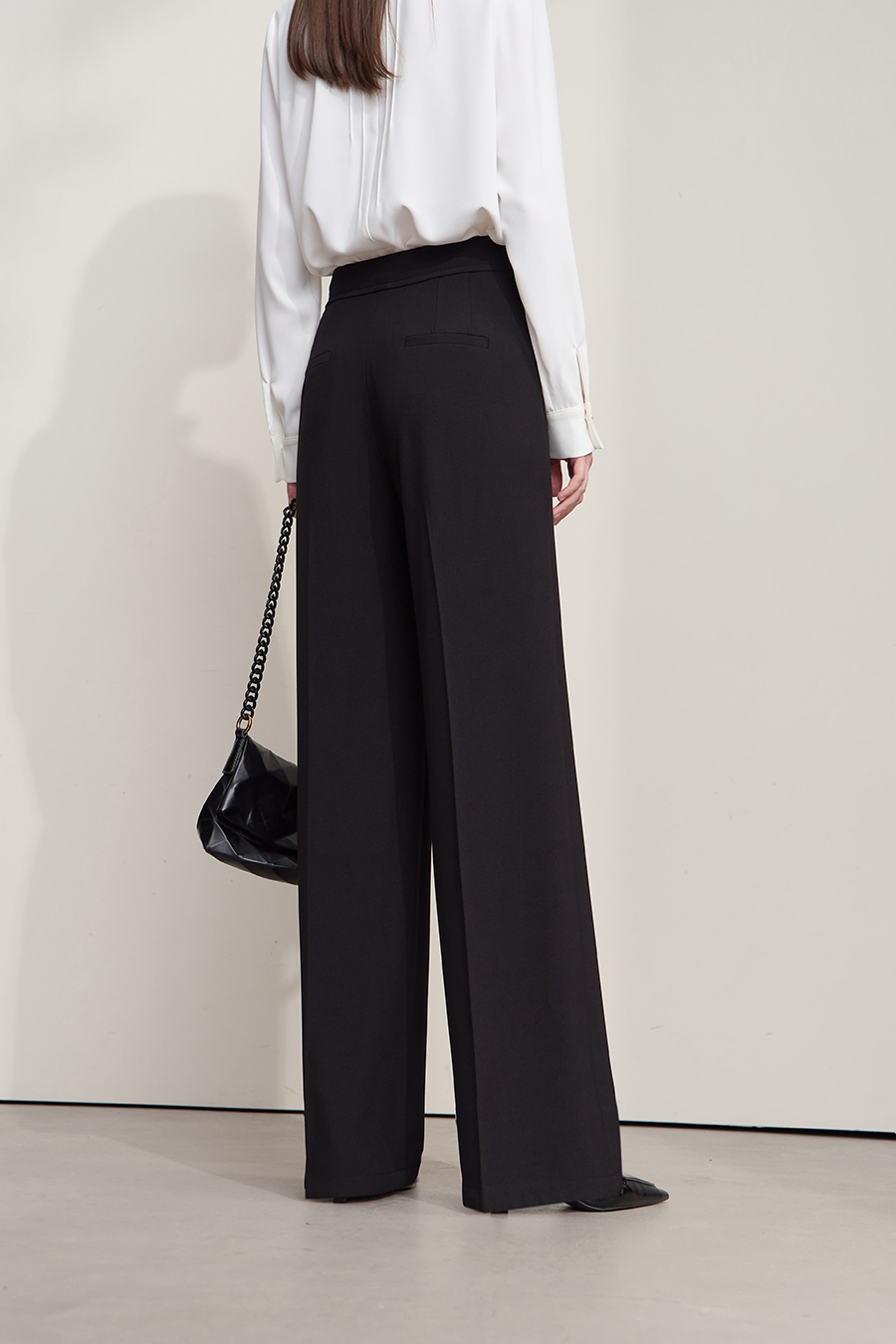 Twill Wide-Leg Casual Pants|AMII-AMII.com