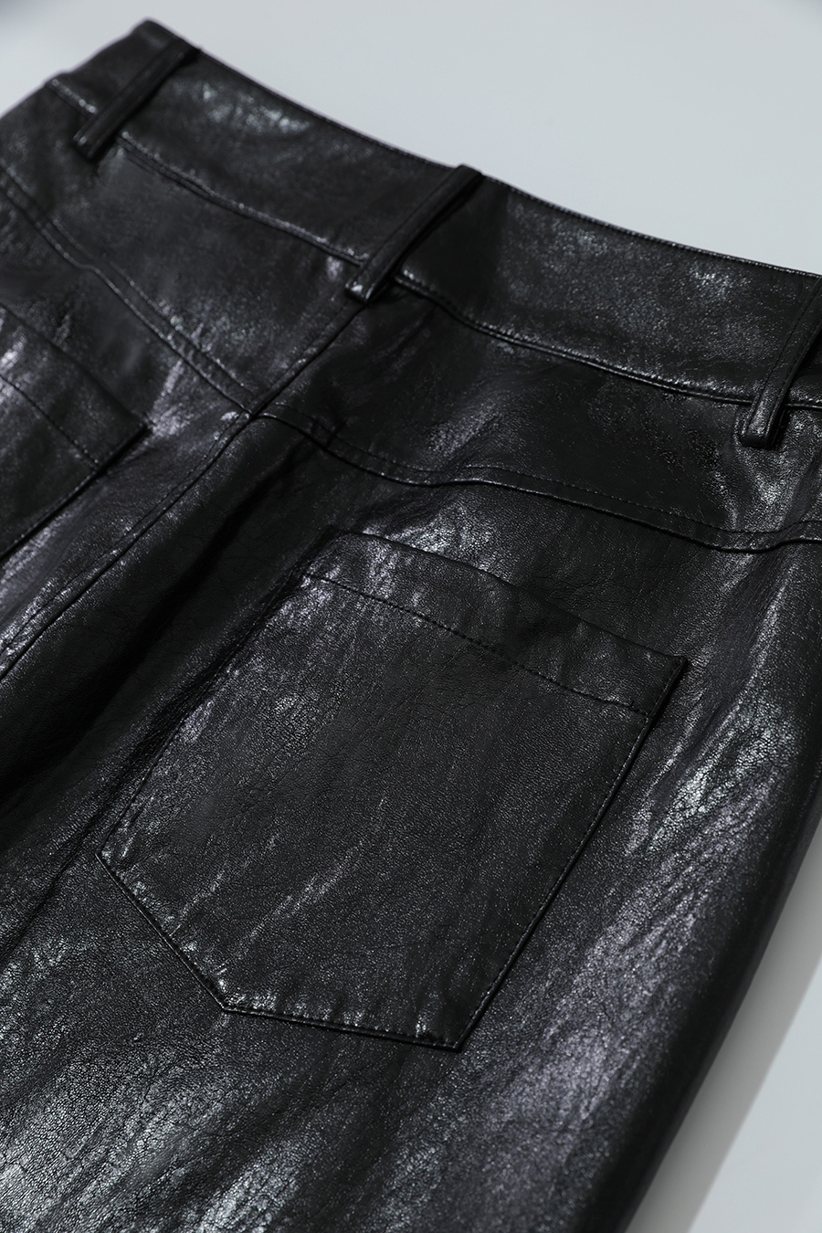 Front Slit PU Skirt|AMII-AMII.com