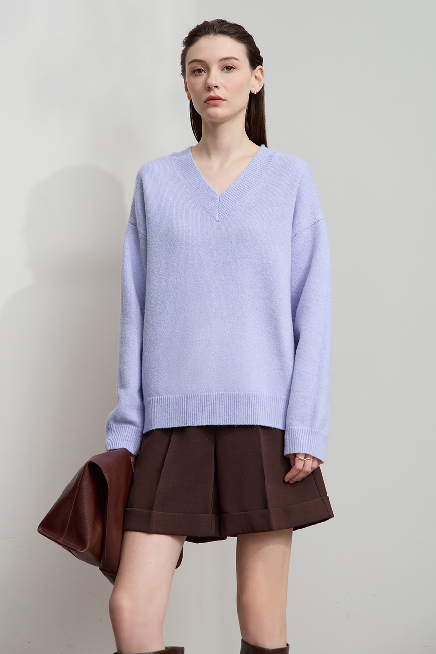 V-neck Drop-shoulder Sweater