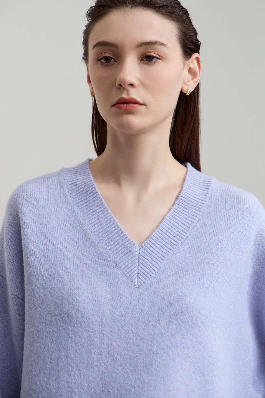 V-neck Drop-shoulder Sweater