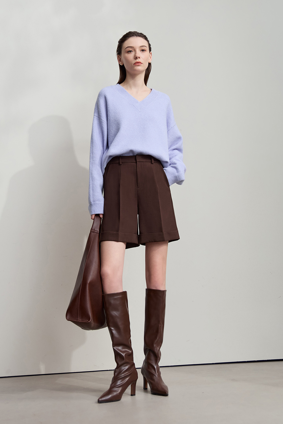 V-neck Drop-shoulder Sweater