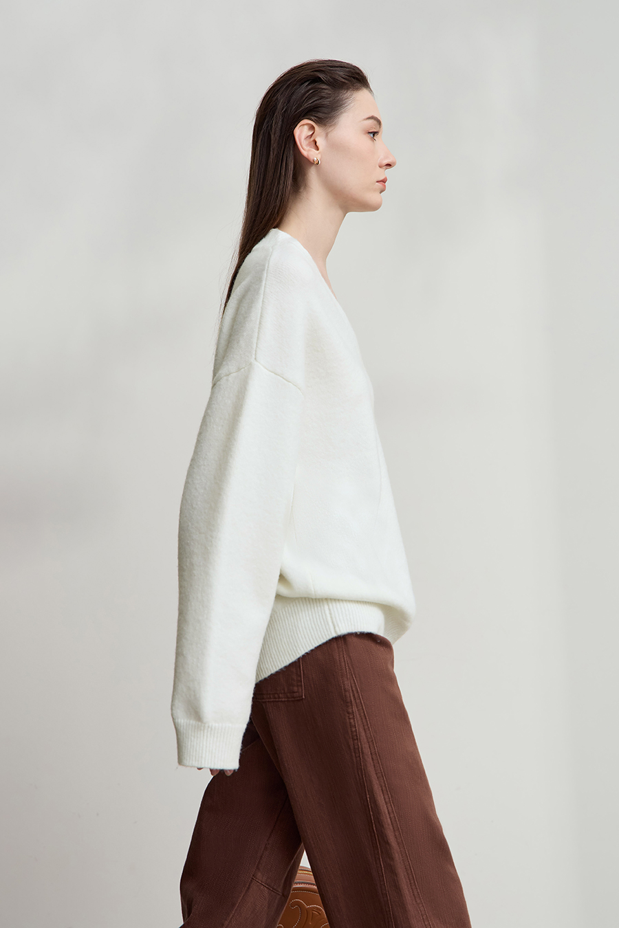 V-neck Drop-shoulder Sweater