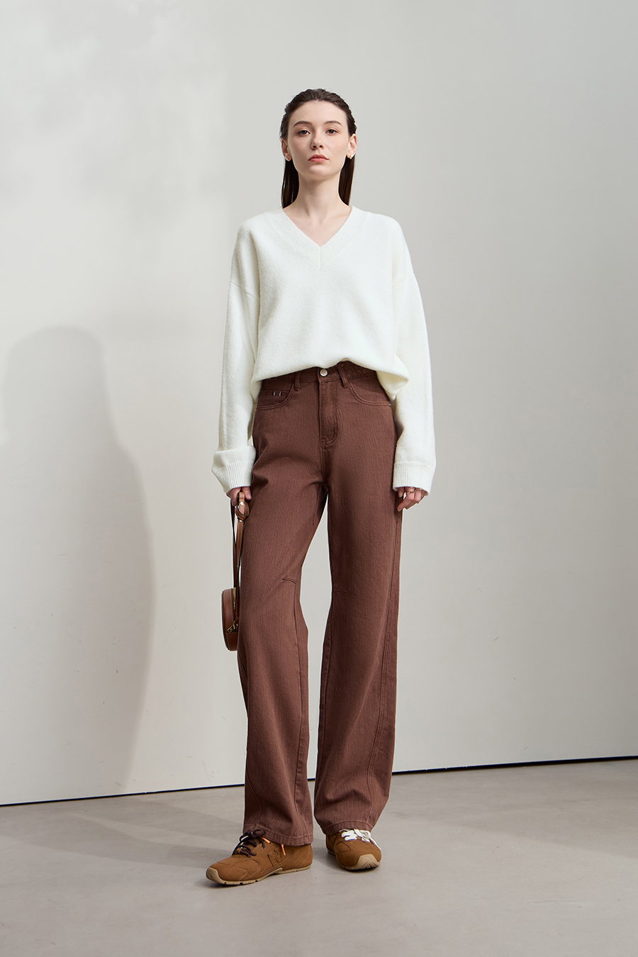 V-neck Drop-shoulder Sweater