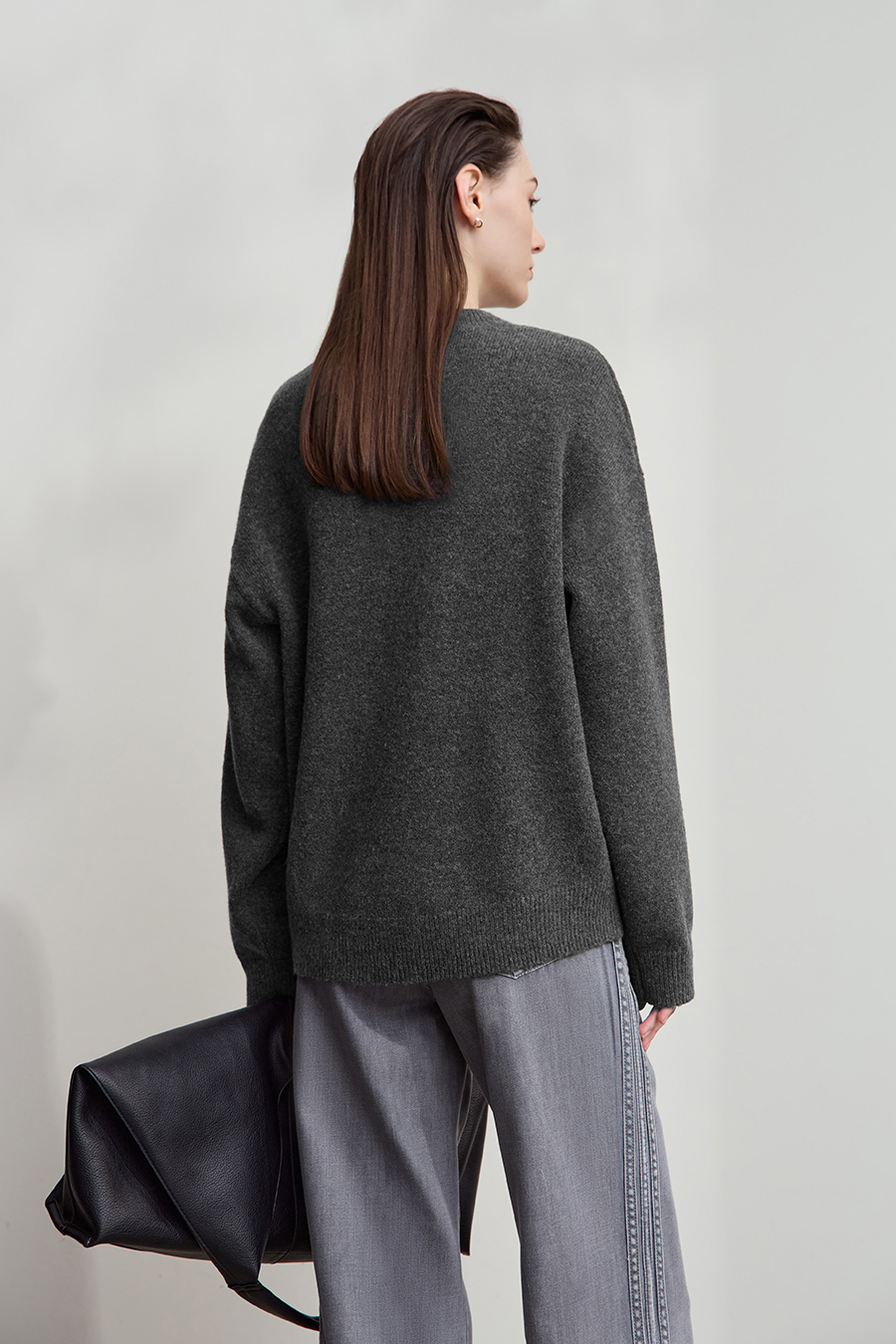 V-neck Drop-shoulder Sweater