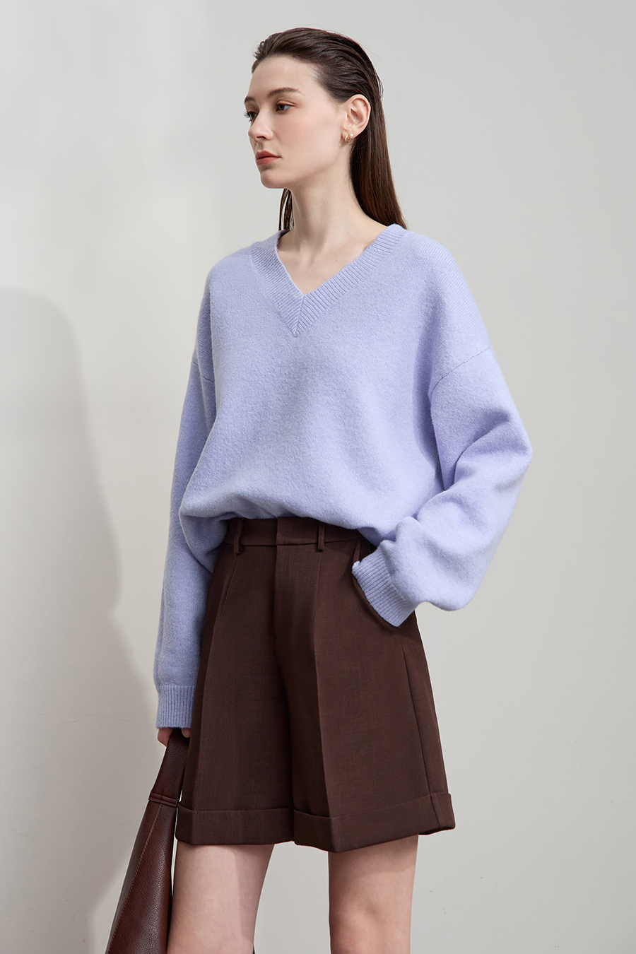 V-neck Drop-shoulder Sweater