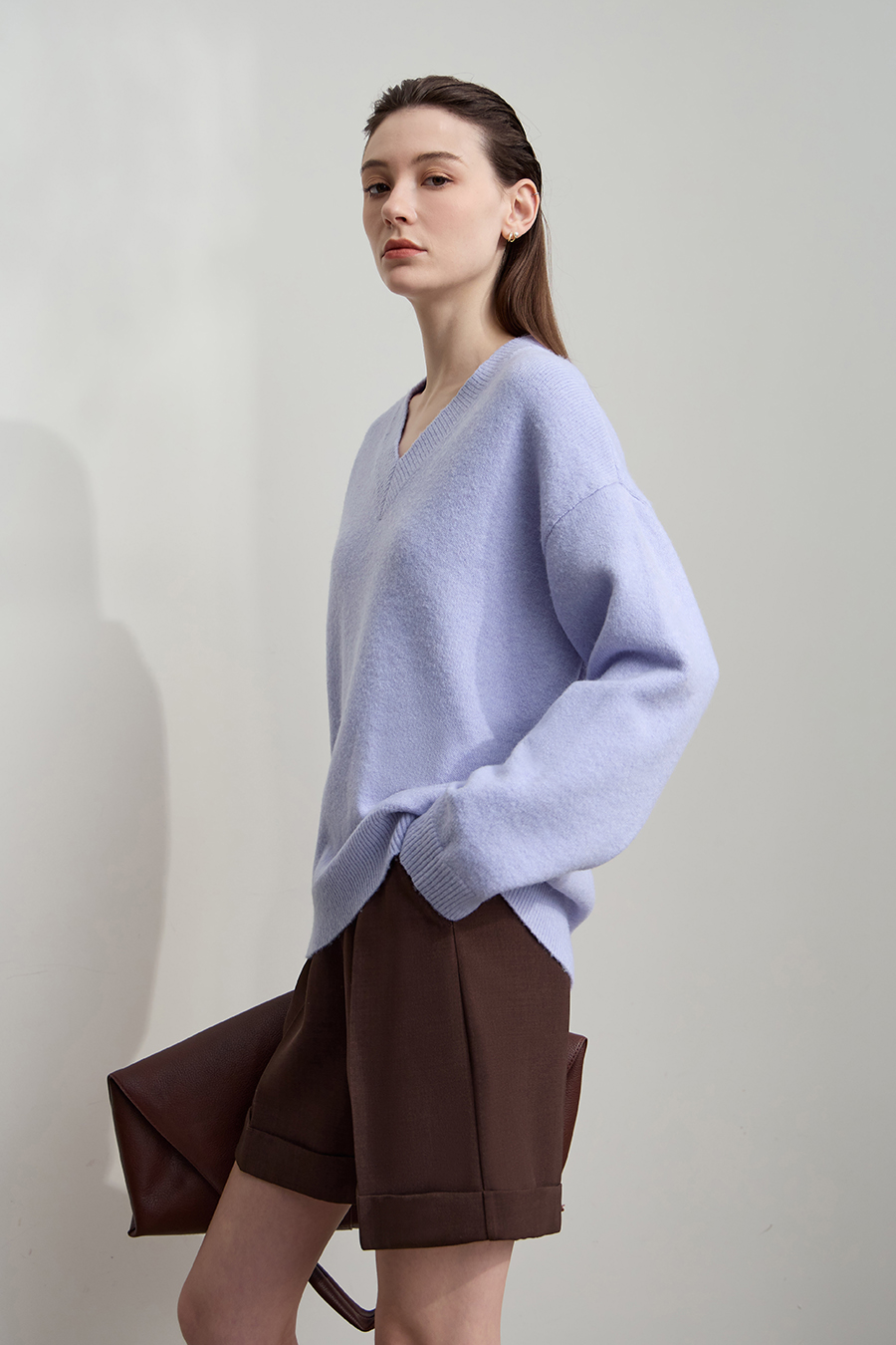 V-neck Drop-shoulder Sweater