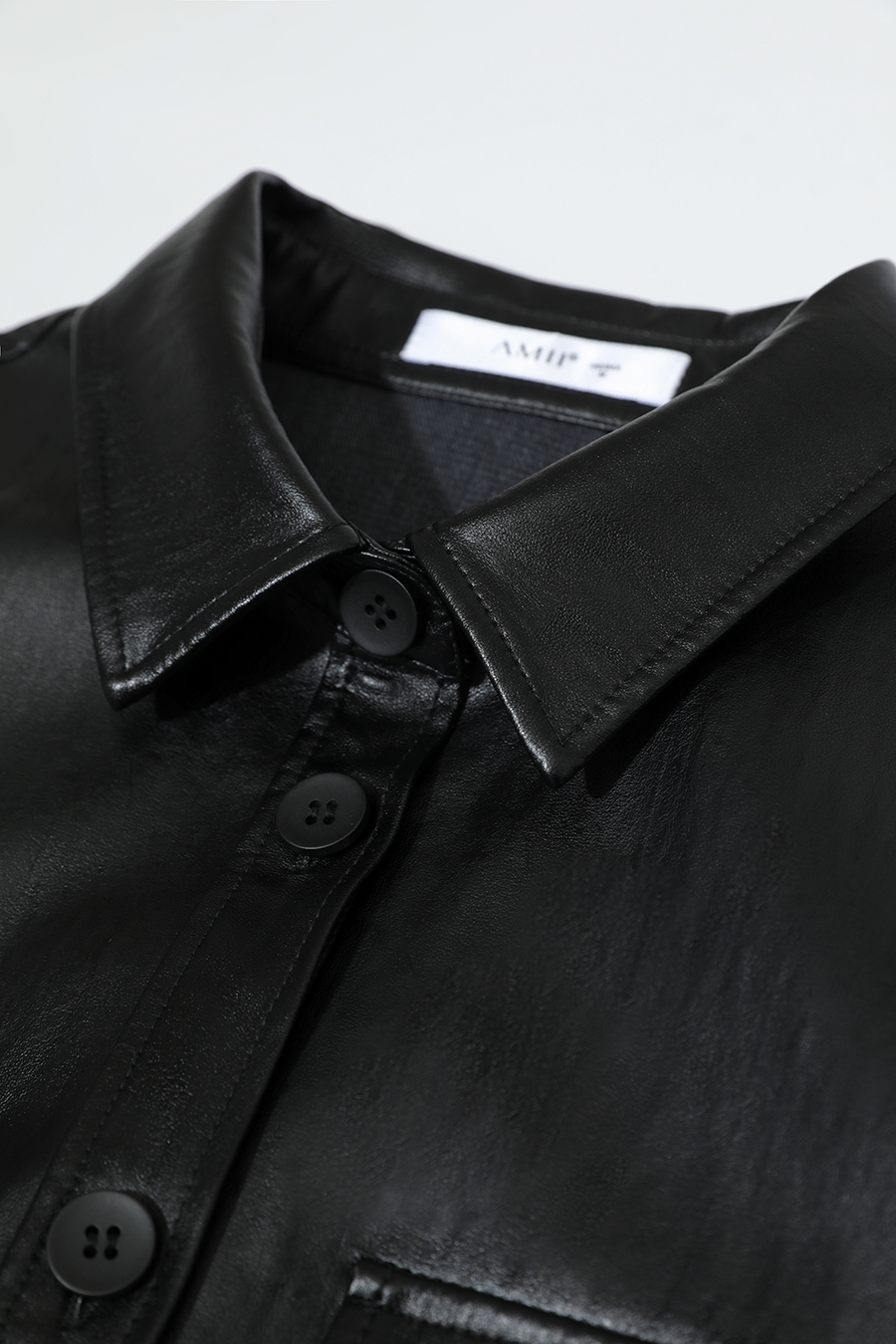 Bark-Wrinkled Eco-Friendly Leather Jacket|AMII-AMII.com