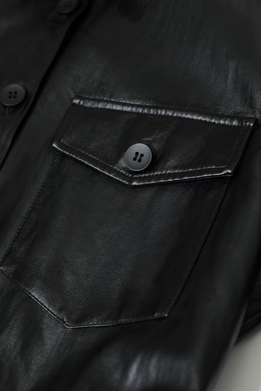 Bark-Wrinkled Eco-Friendly Leather Jacket|AMII-AMII.com