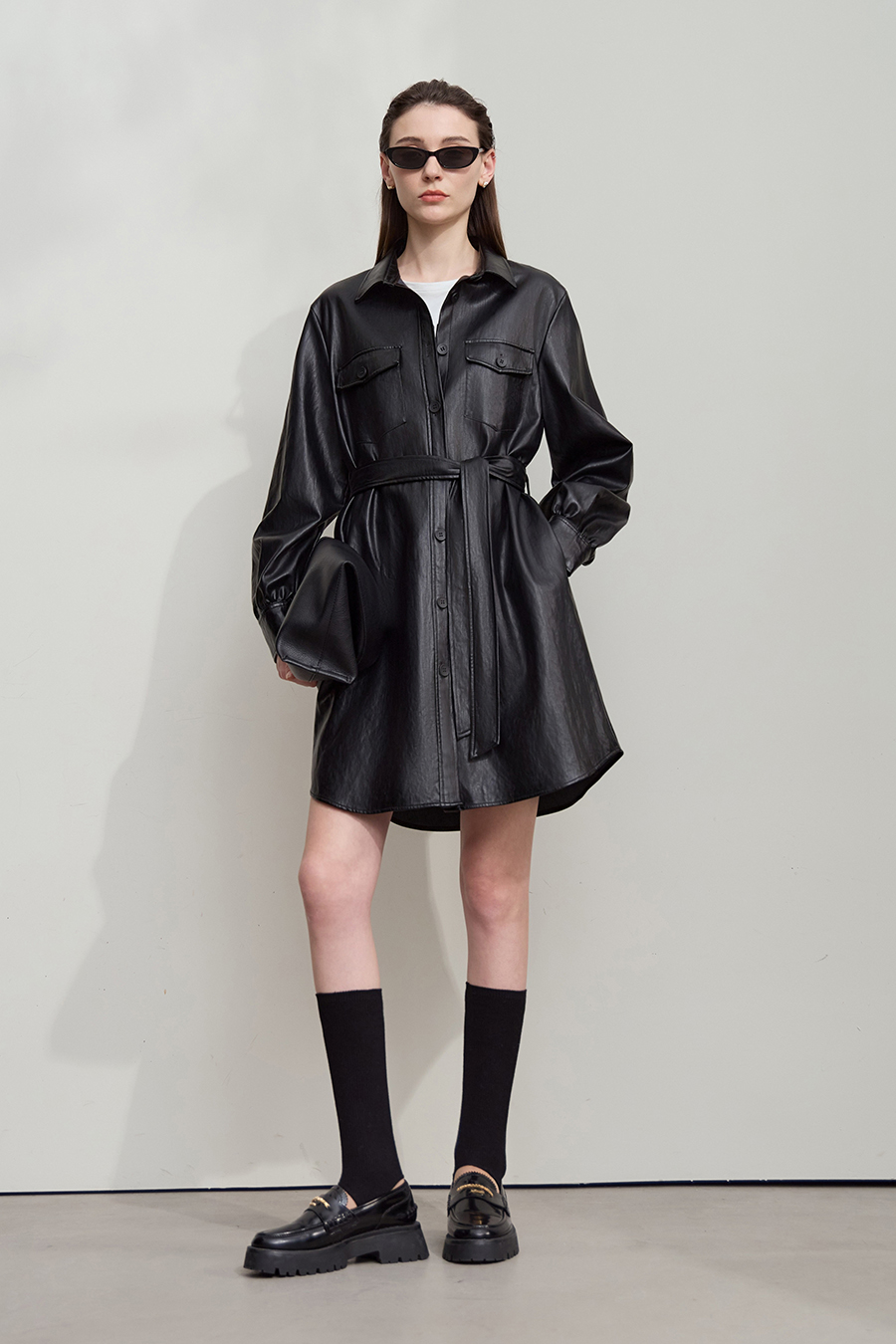 Bark-Wrinkled Eco-Friendly Leather Jacket|AMII-AMII.com